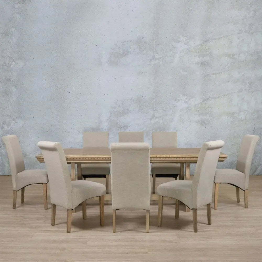 Bolton Fluted Wood Top & Windsor 8 Seater Dining Set - Dining room set