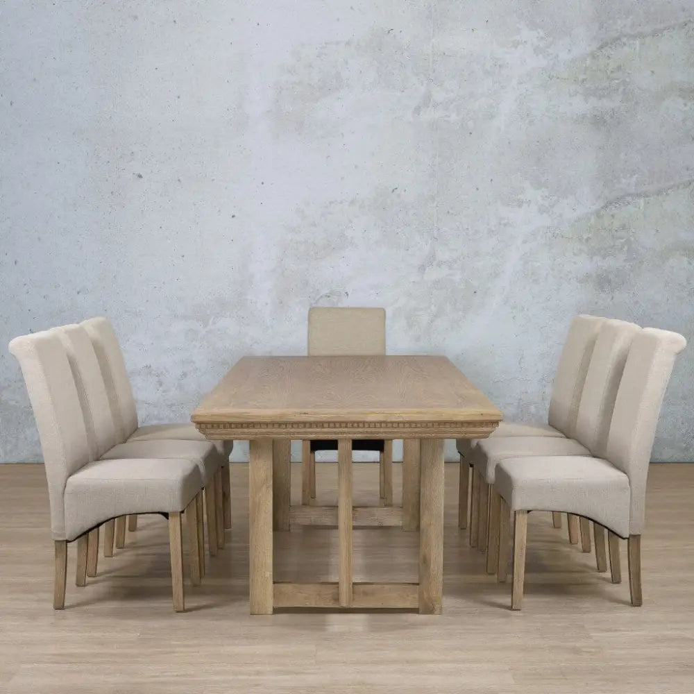 Bolton Fluted Wood Top & Windsor 8 Seater Dining Set - Dining room set