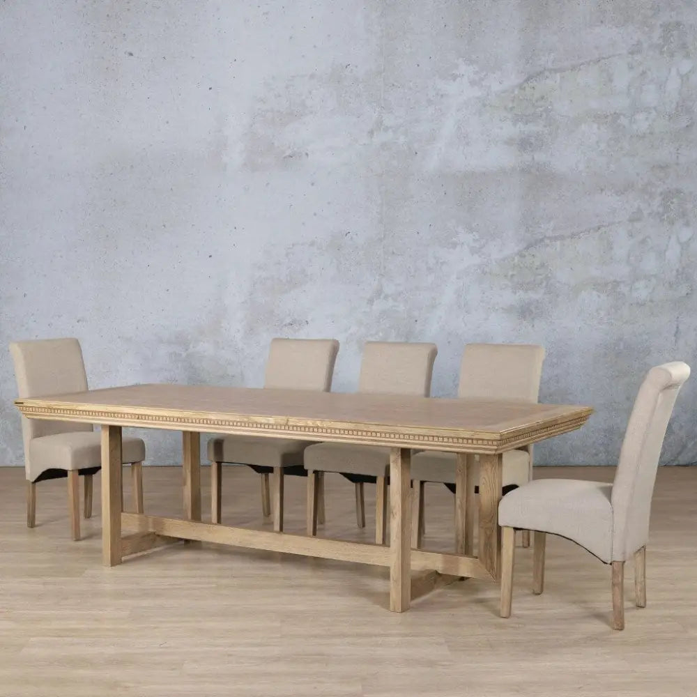 Bolton Fluted Wood Top & Windsor 8 Seater Dining Set - Dining room set