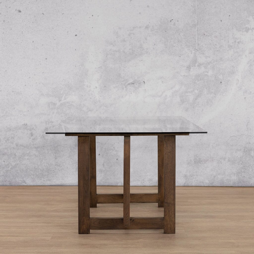 Bolton Glass Dining Table - 1.9M / 6 Seater Dining Table Leather Gallery antique dark oak