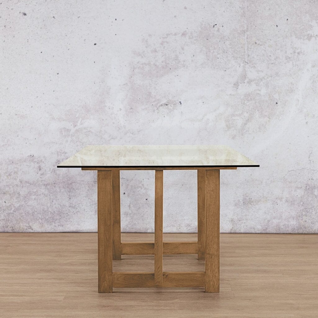 Bolton Glass Dining Table - 1.9M / 6 Seater Dining Table Leather Gallery-antique-natural-oak