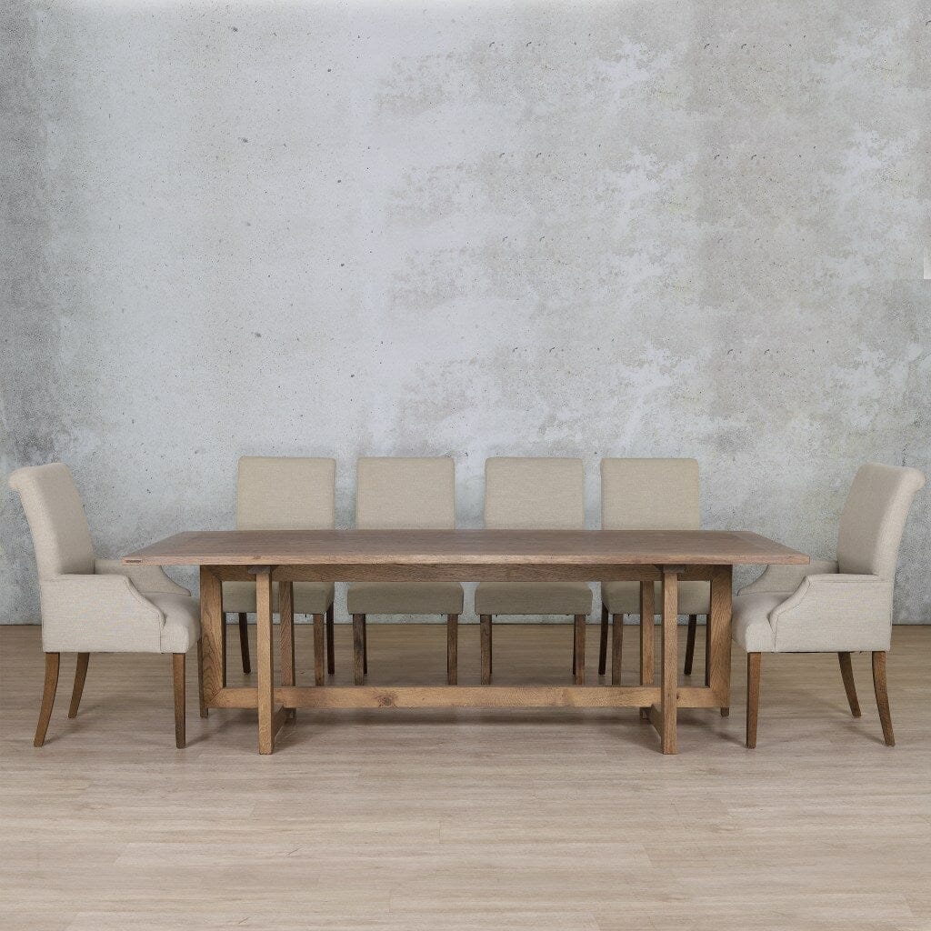 Bolton Wood Top & Baron 10 Seater Dining Set Dining room set Leather Gallery Antique Dark Oak 