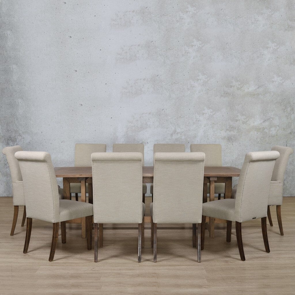 Bolton Wood Top & Baron 10 Seater Dining Set Dining room set Leather Gallery Antique Dark Oak