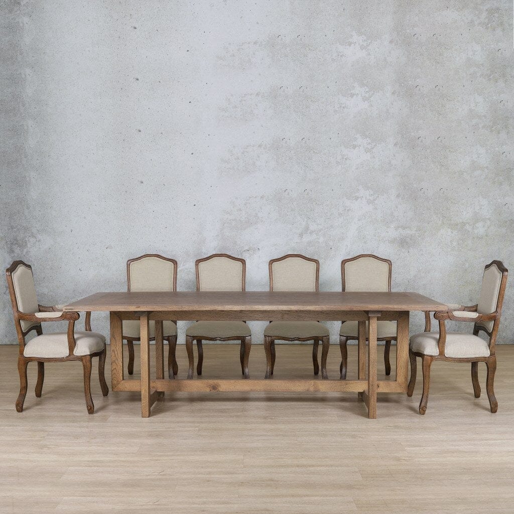 Bolton Wood Top & Duke 10 Seater Dining Set Dining room set Leather Gallery Antique Dark Oak 