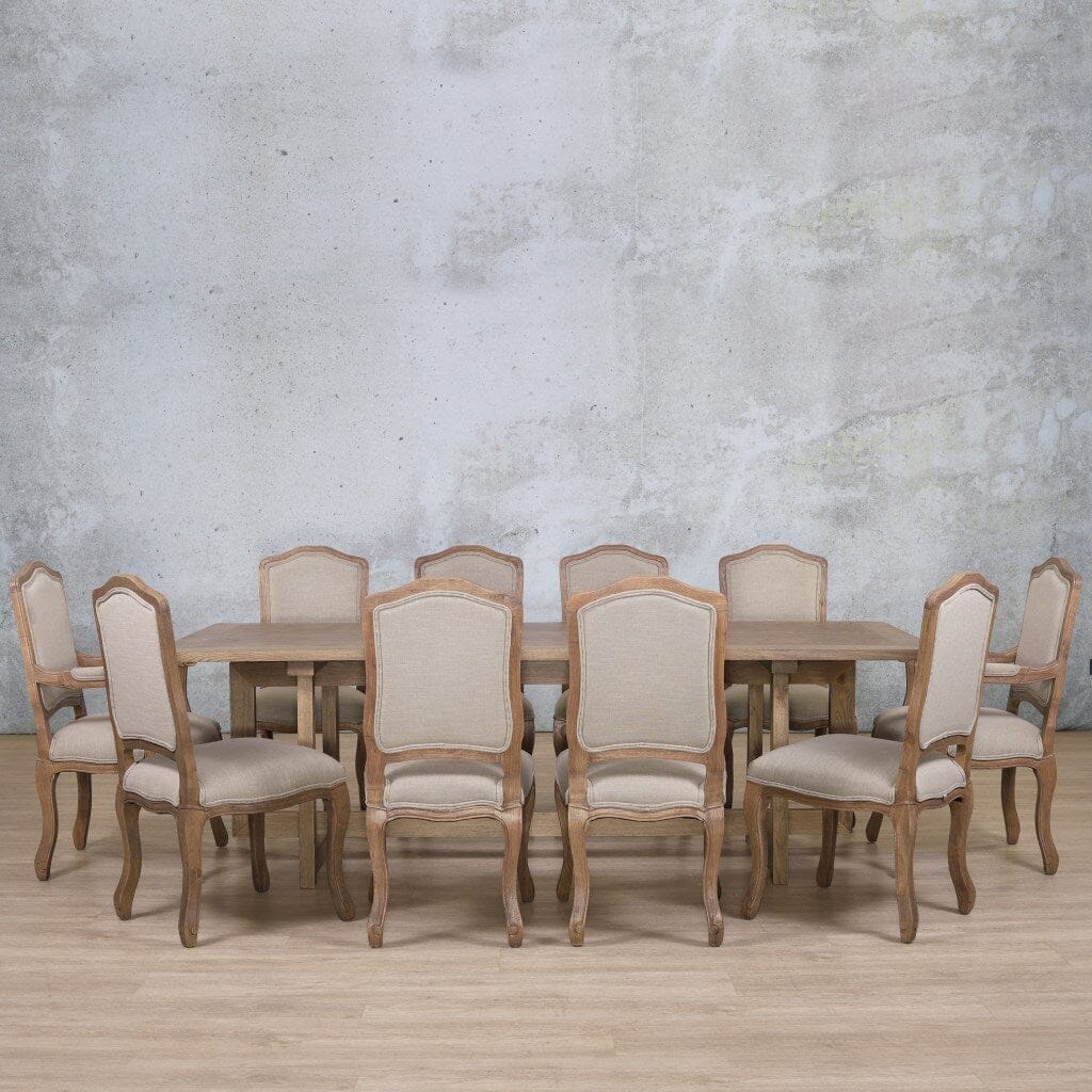 Bolton Wood Top & Duke 10 Seater Dining Set Dining room set Leather Gallery Antique Natural Oak 