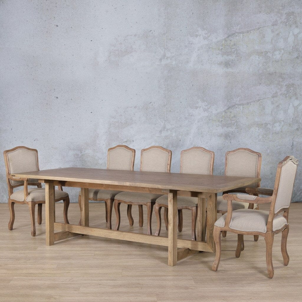 Bolton Wood Top & Duke 10 Seater Dining Set Dining room set Leather Gallery Antique Natural Oak 