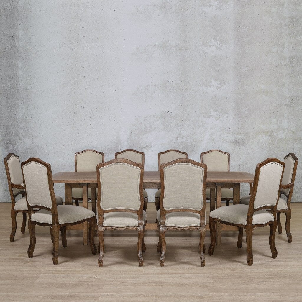 Bolton Wood Top & Duke 10 Seater Dining Set Dining room set Leather Gallery Antique Dark Oak 