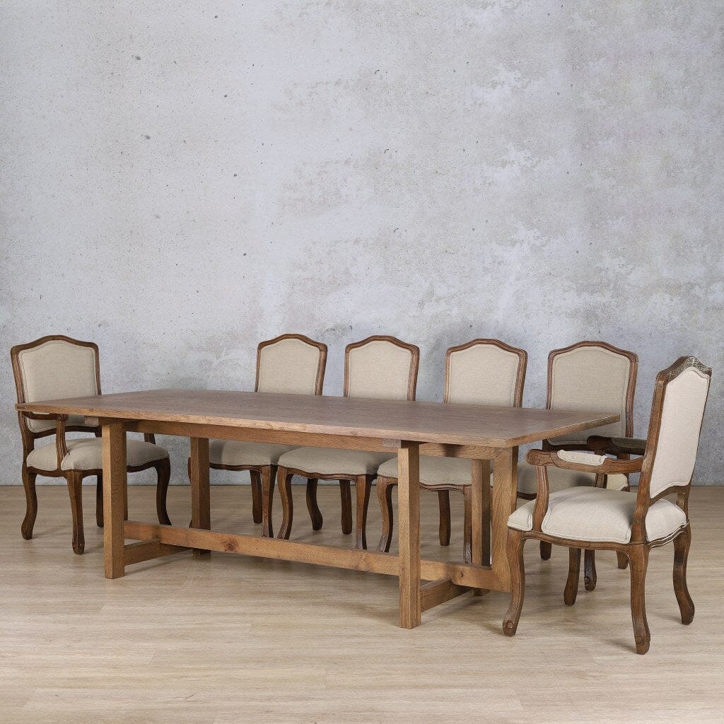 Bolton Wood Top & Duke 10 Seater Dining Set Dining room set Leather Gallery Antique Dark Oak 