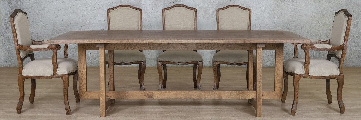 Bolton Wood Top & Duke 8 Seater Dining Set Dining room set Leather Gallery 