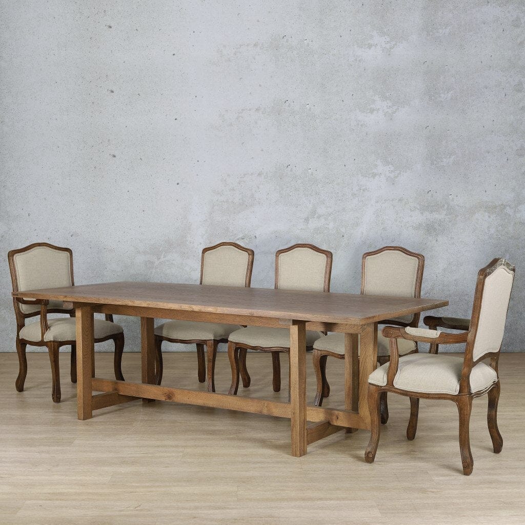 Bolton Wood Top & Duke 8 Seater Dining Set Dining room set Leather Gallery Antique Dark Oak 