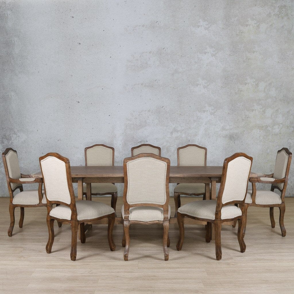 Bolton Wood Top & Duke 8 Seater Dining Set Dining room set Leather Gallery Antique Dark Oak 