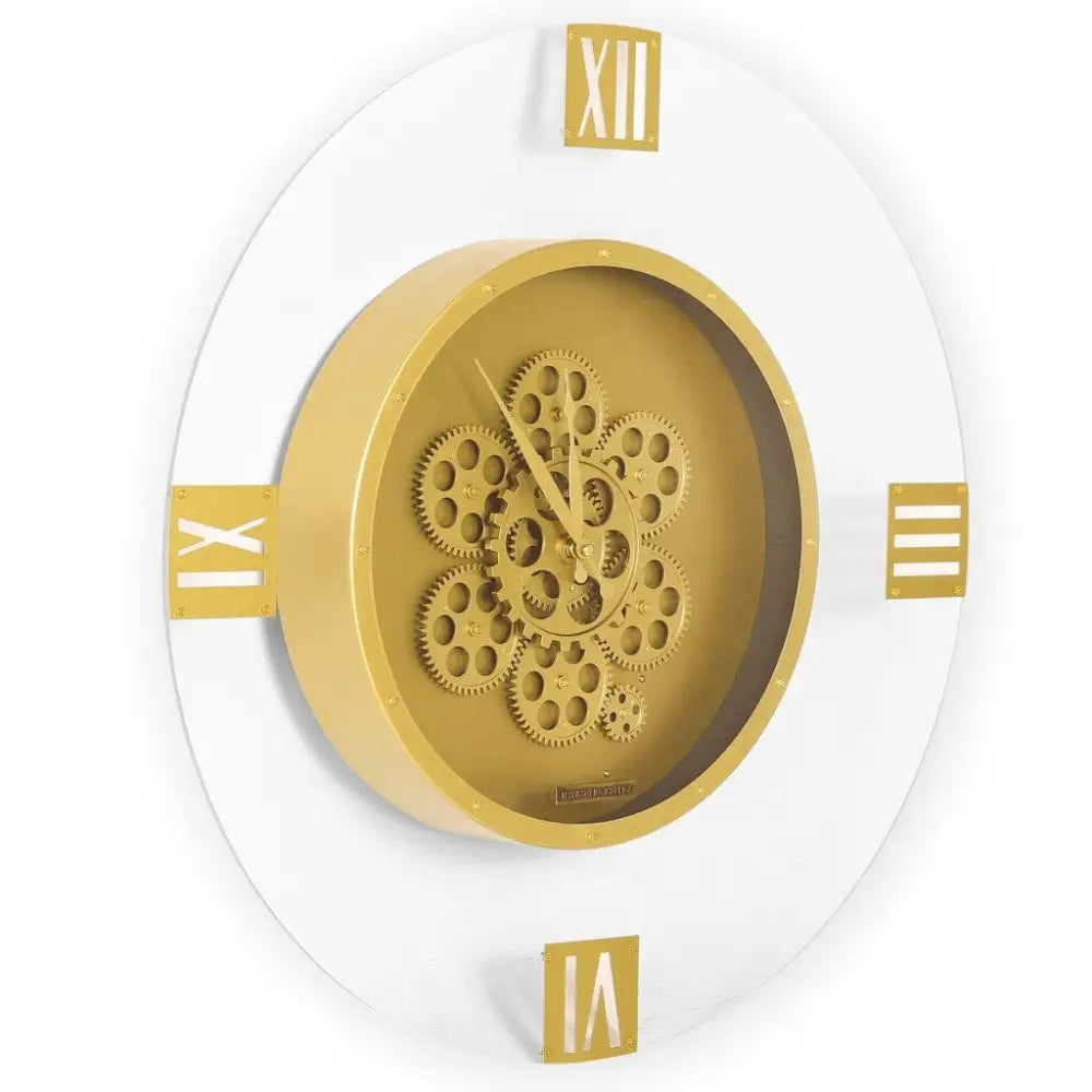 Bordered Modern Gold Gear Wall Clock - Dia 61 cm x 6cm - Clock