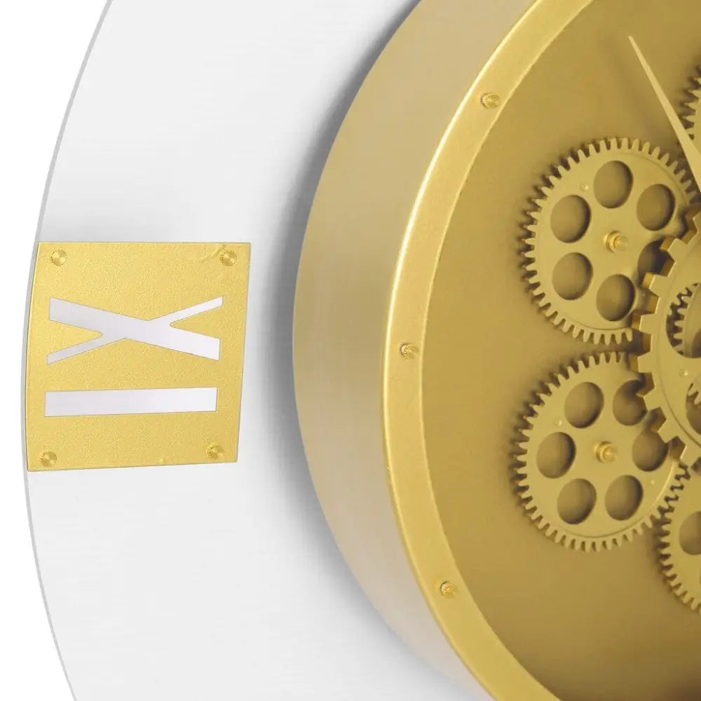 Bordered Modern Gold Gear Wall Clock - Dia 61 cm x 6cm - Clock