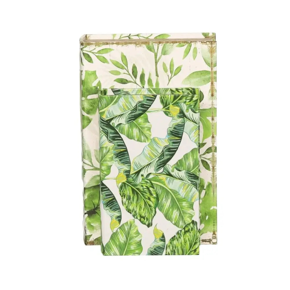 Botanical Green & White File Boxes - Set of 2 - File Box
