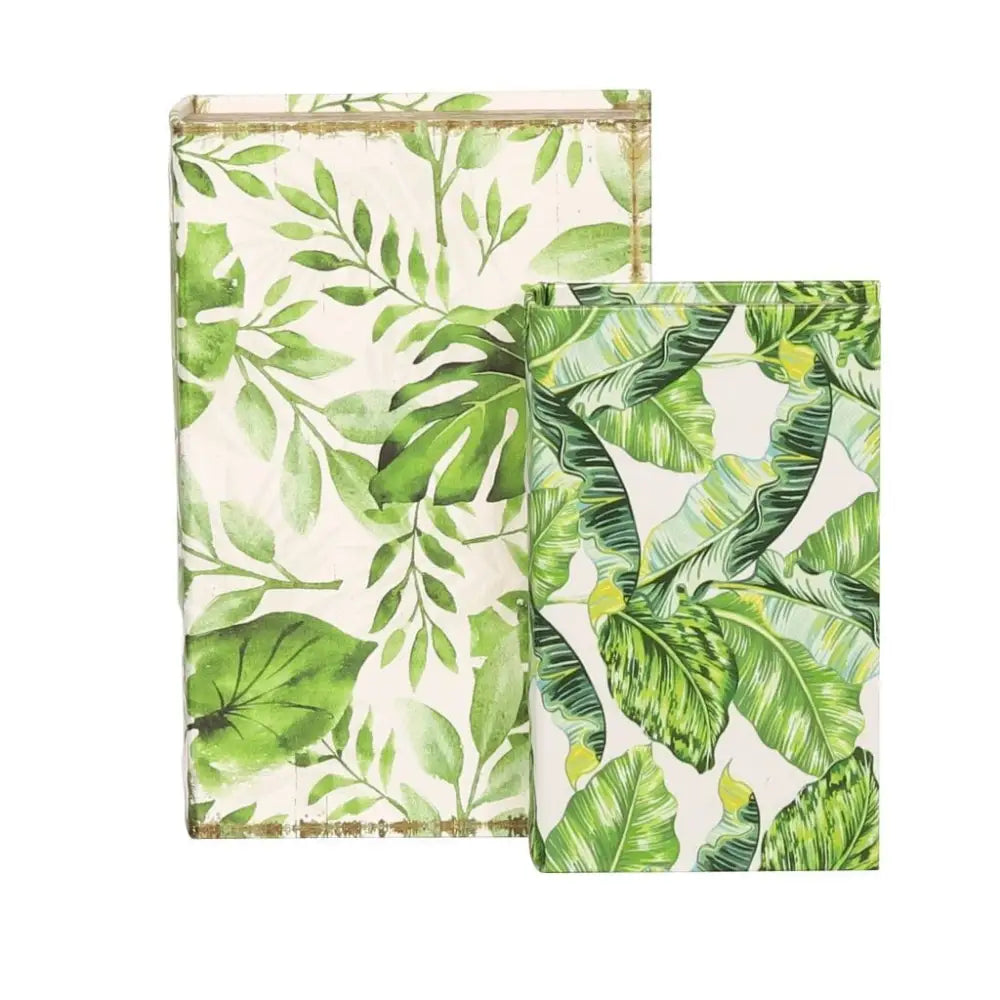 Botanical Green & White File Boxes - Set of 2 - File Box