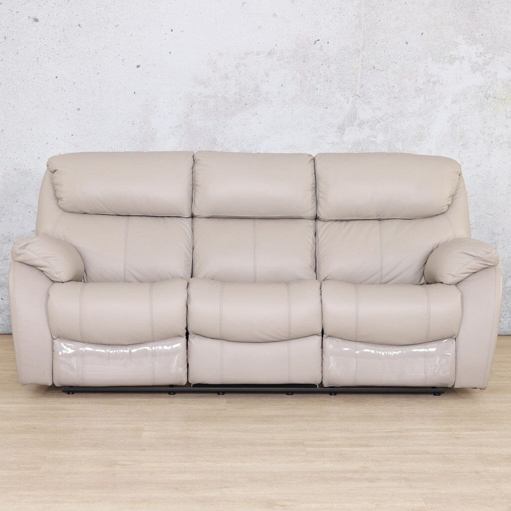 Cairo 3 + 2 + 1 Leather Recliner Home Theatre Suite - Grey - Leather Recliner-beige-g