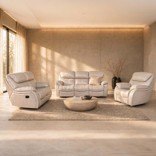 Cairo 3+2+1 Leather Recliner Suite Leather Recliner Leather Gallery Grey