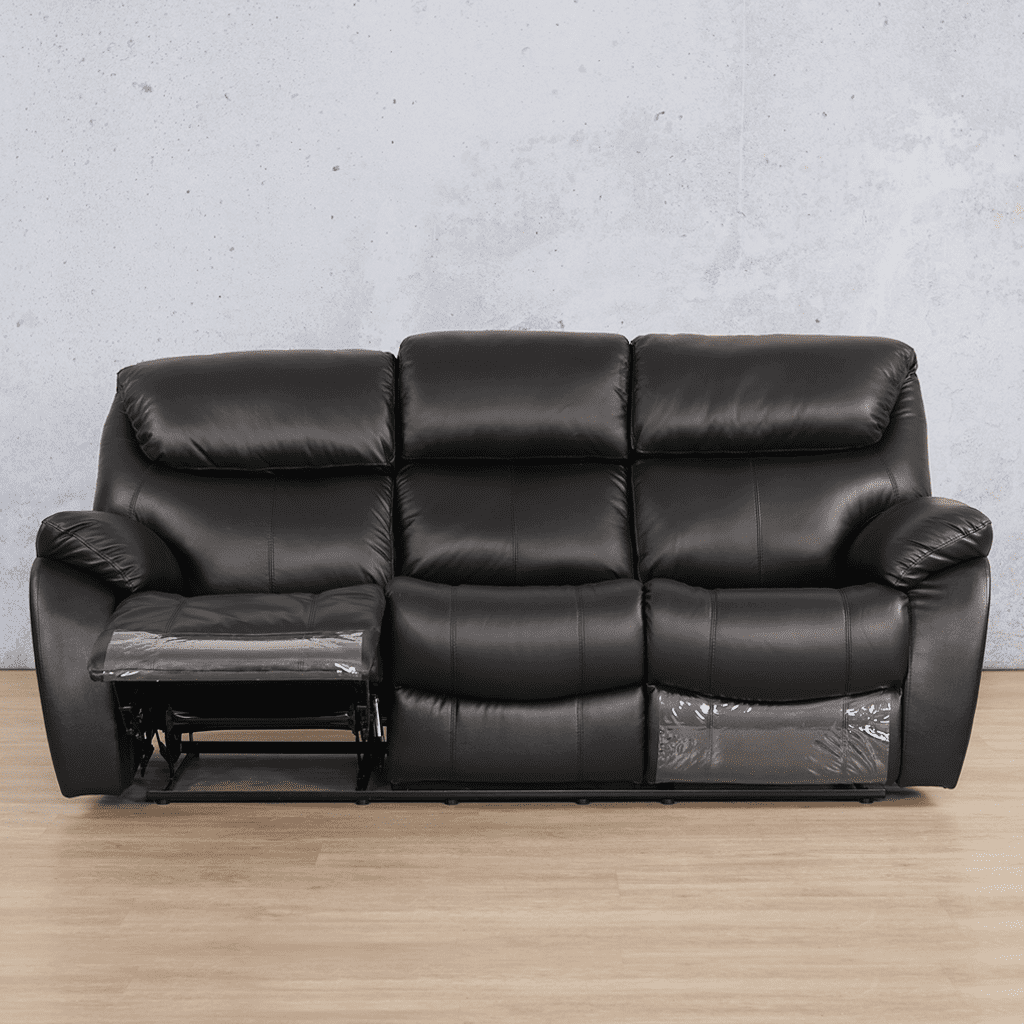Cairo 3 Seater Leather Recliner Leather Recliner Leather Gallery Black