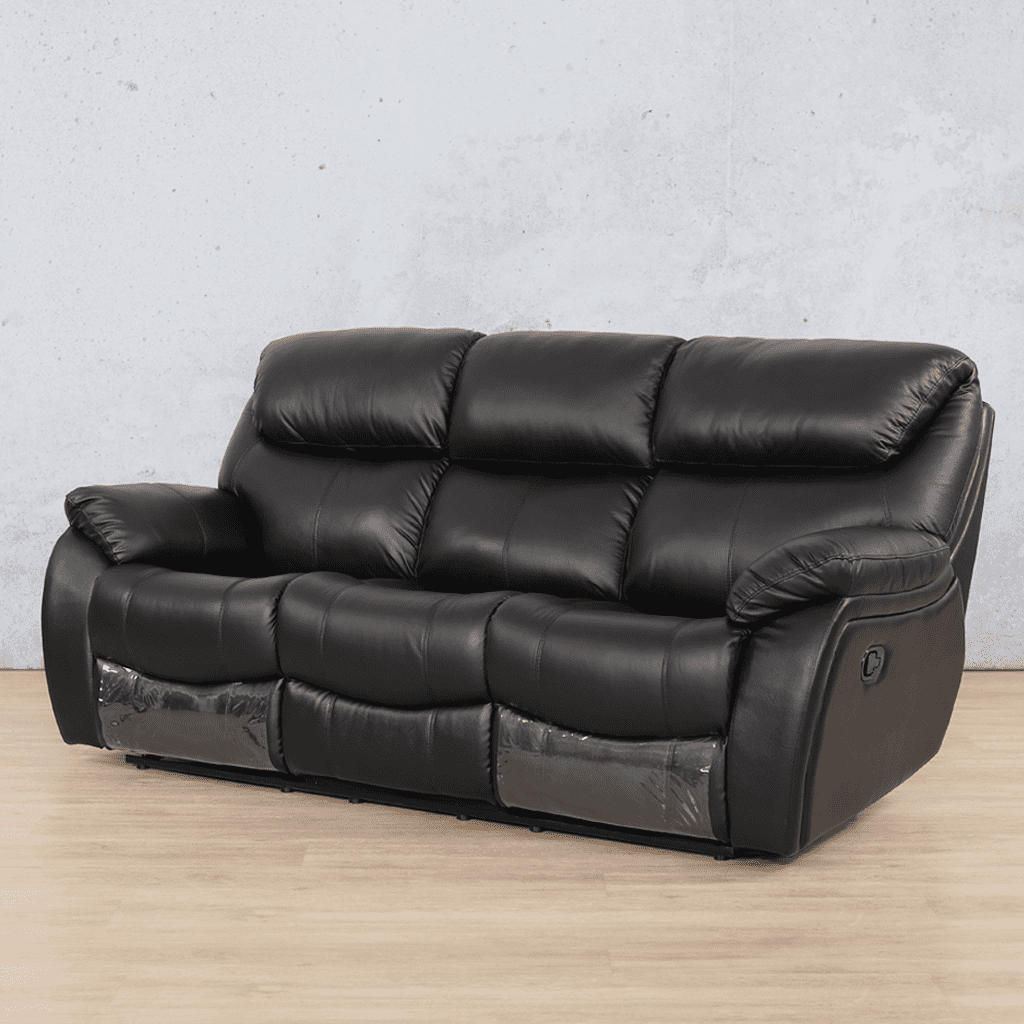Cairo 3 Seater Leather Recliner Leather Recliner Leather Gallery Black