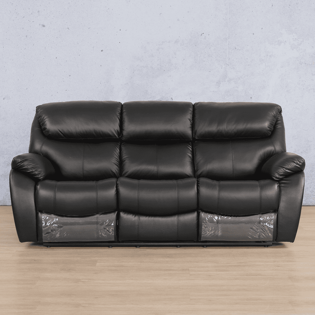 Cairo 3 Seater Leather Recliner Leather Recliner Leather Gallery Black