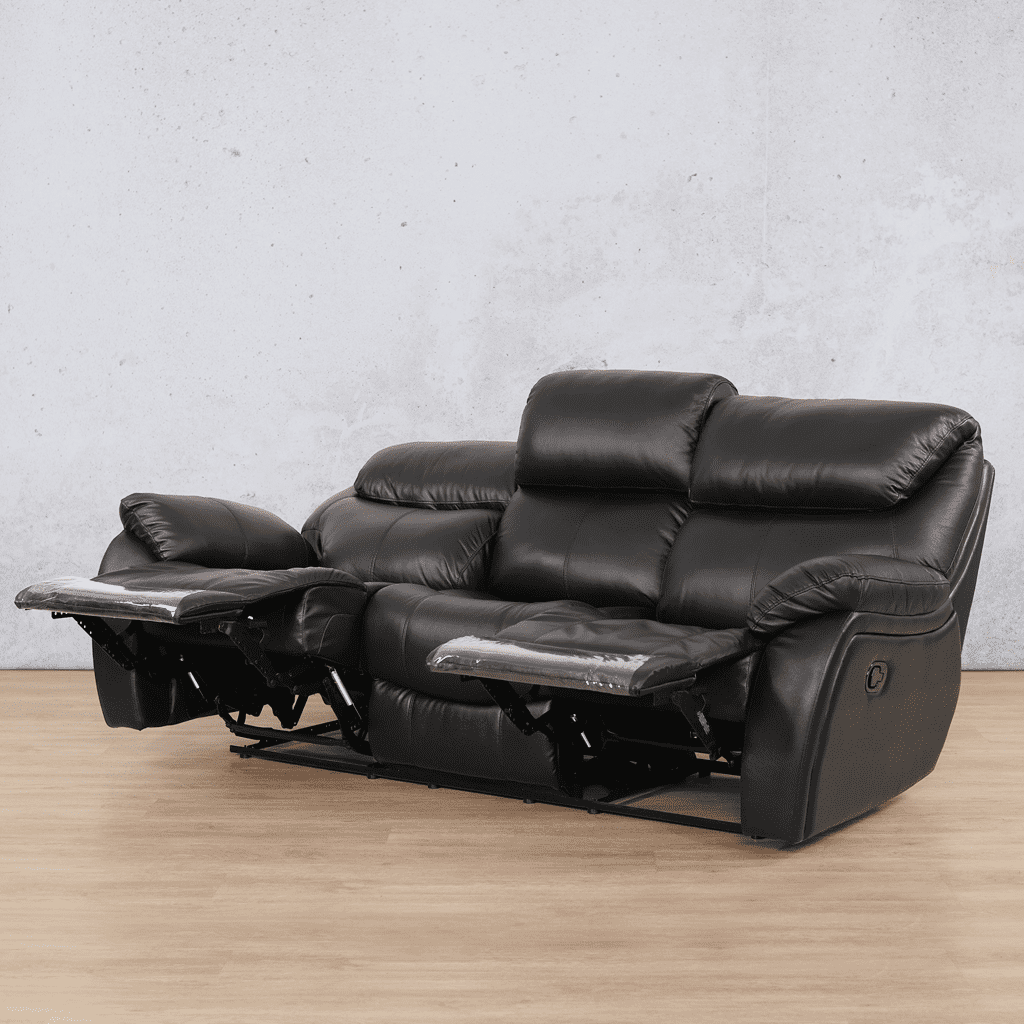 Cairo 3 Seater Leather Recliner Leather Recliner Leather Gallery Black