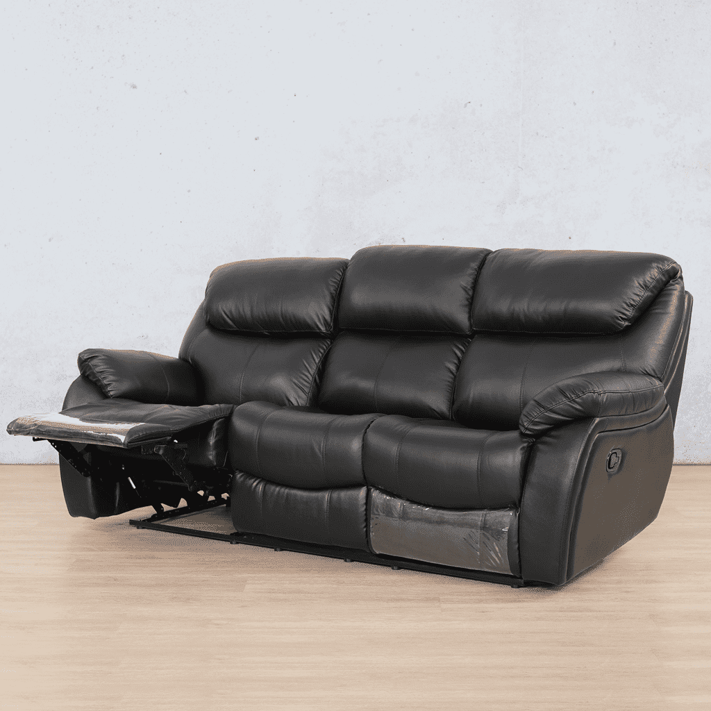 Cairo 3 Seater Leather Recliner Leather Recliner Leather Gallery Black
