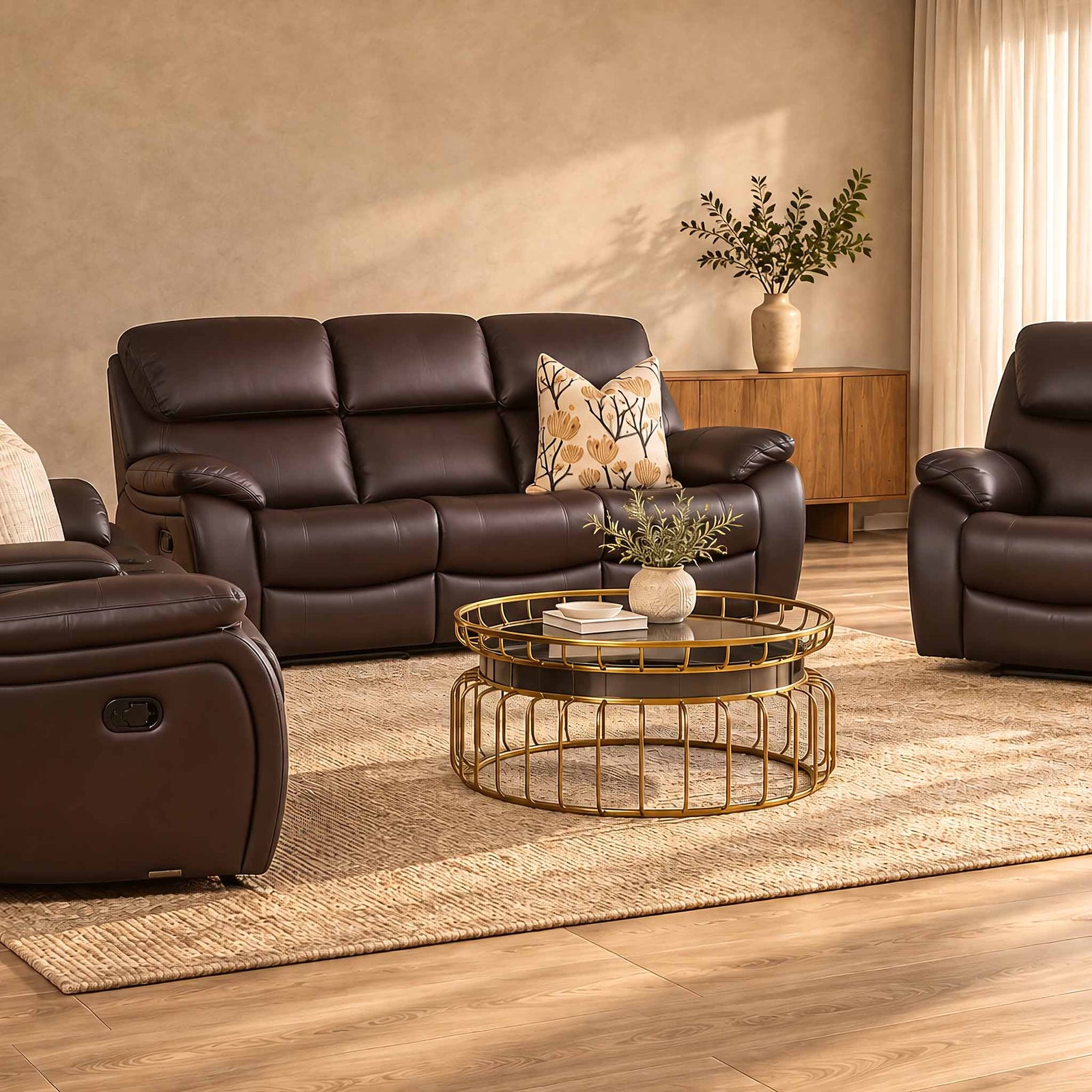 Cairo 3+2+1 Leather Recliner Home Theatre Suite