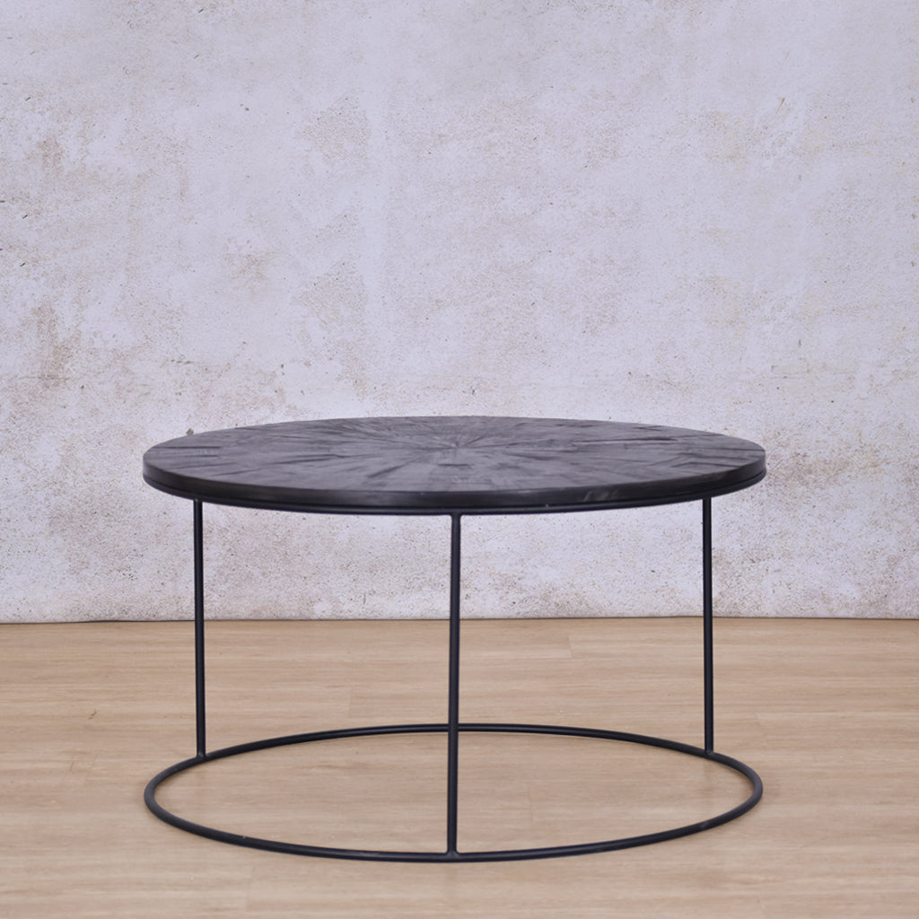 Table 2 of the Callie Nesting Coffee Table set - Set Of 2 - Black Parquet Wood Coffee Table | Coffee Table Sets | Coffee Table Collection at Leather Gallery | Coffee Tables for sale | Modern Coffee Table | Coffee Tables | coffee tables south africa | round coffee table | small round coffee table | nesting tables | small coffee table | Leather gallery furniture stores | black coffee table