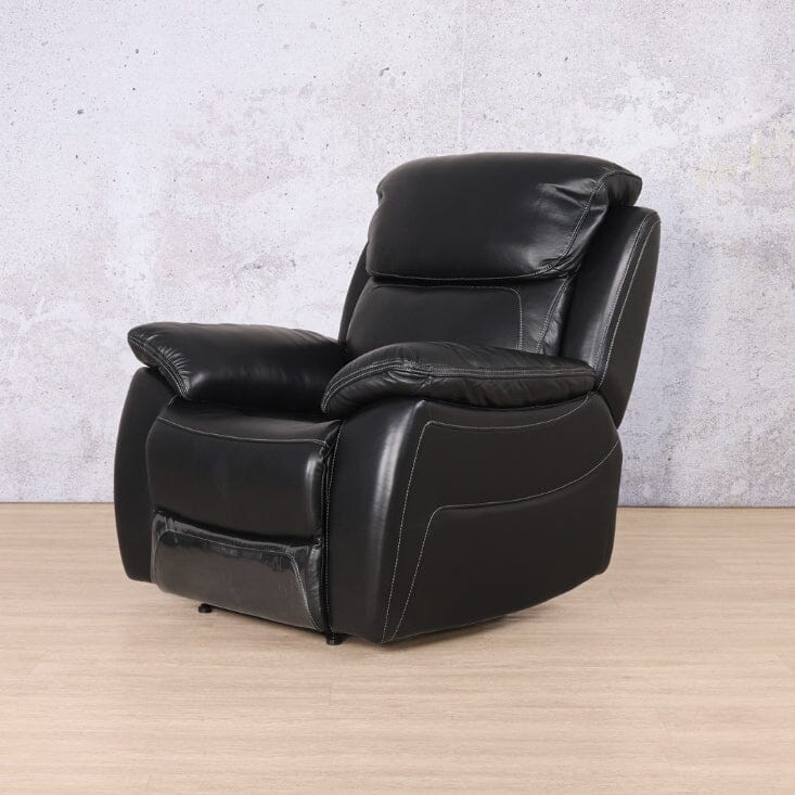 Capri 1 seater leather rise and recline chair black