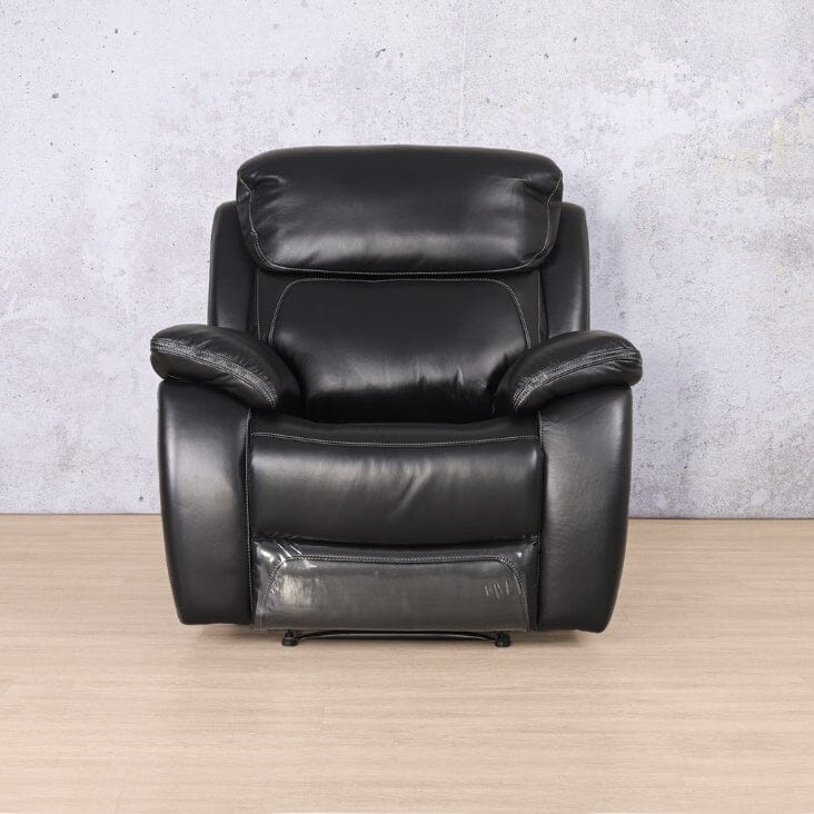 Black rise and recline chair ideal for home theatre setups, providing luxurious comfort and support.