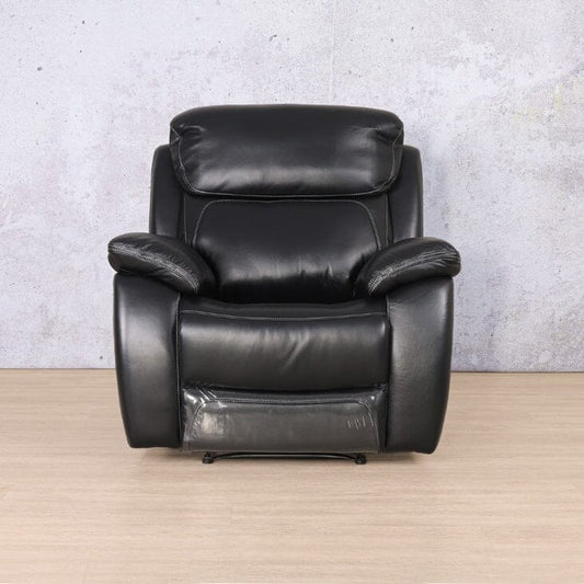Black rise and recline chair ideal for home theatre setups, providing luxurious comfort and support.