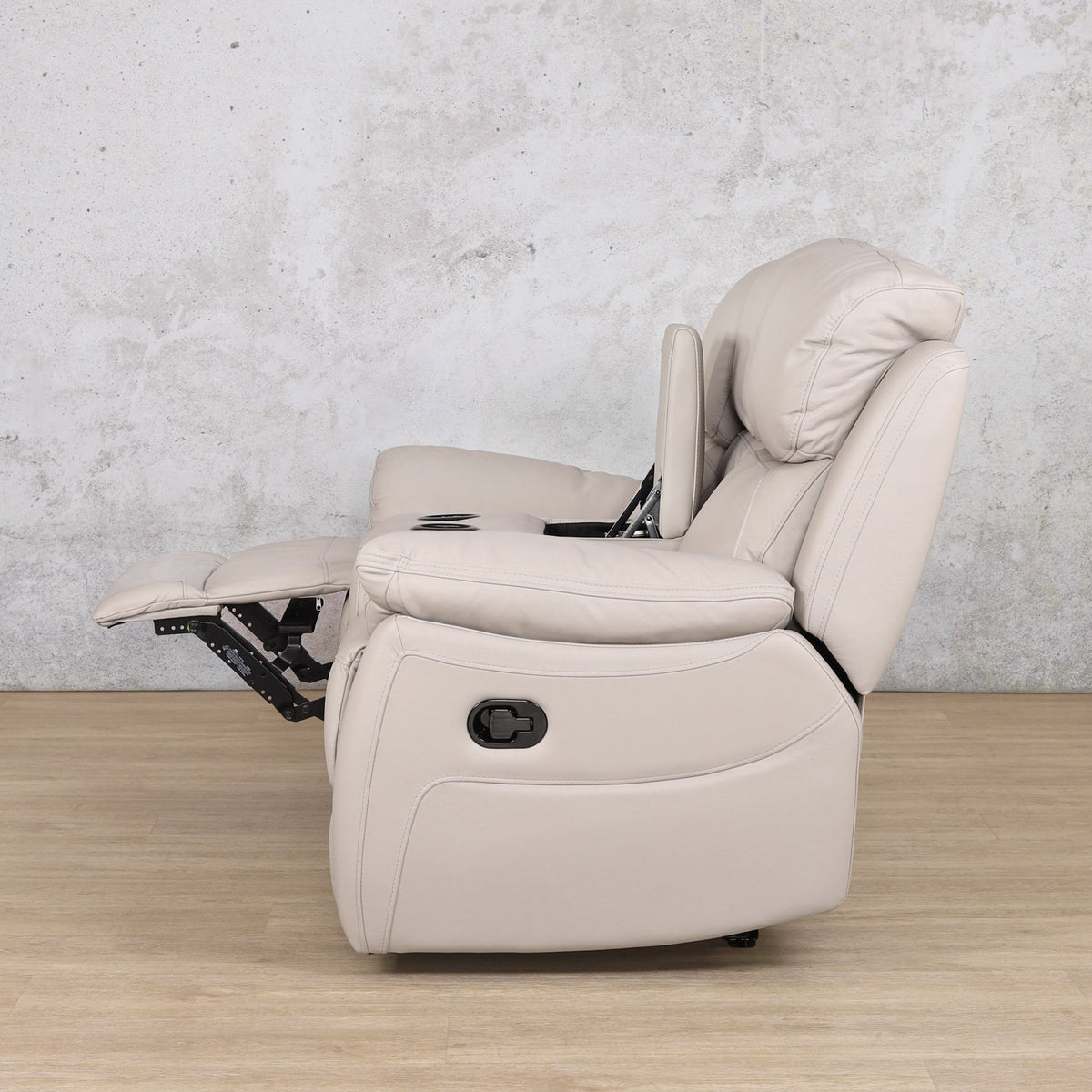 Capri 2  Home Theatre Suite - Grey - Leather Recliner