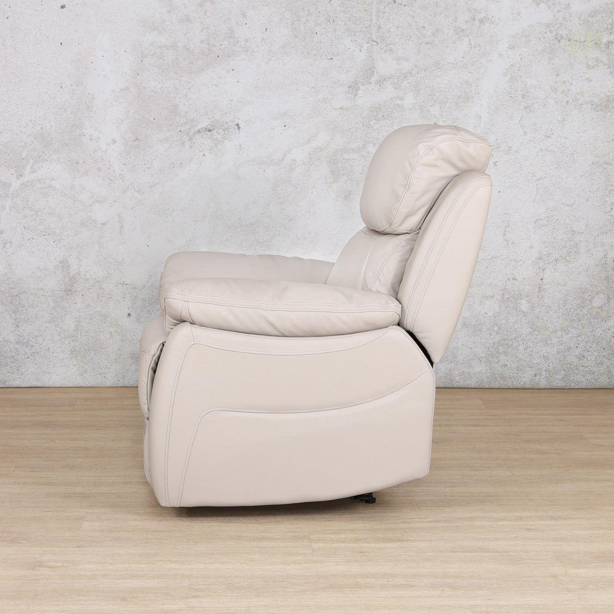 Capri 1 Seater Leather Recliner - Grey - Leather Gallery