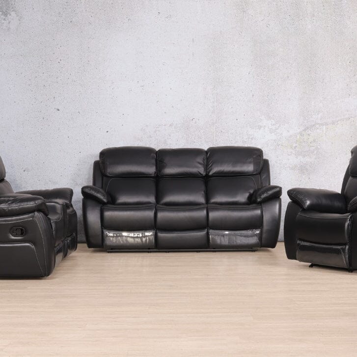 Capri 3 + 2 + 1 Home Theatre Suite - Leather Recliner-black