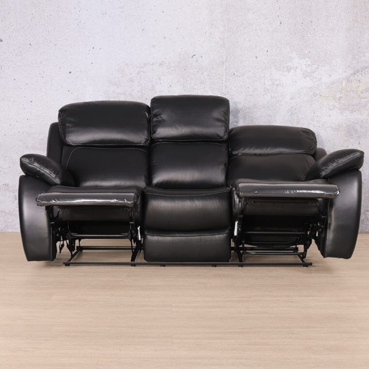 Capri 3 Seater Leather Recliner Leather Recliner Leather Gallery Black