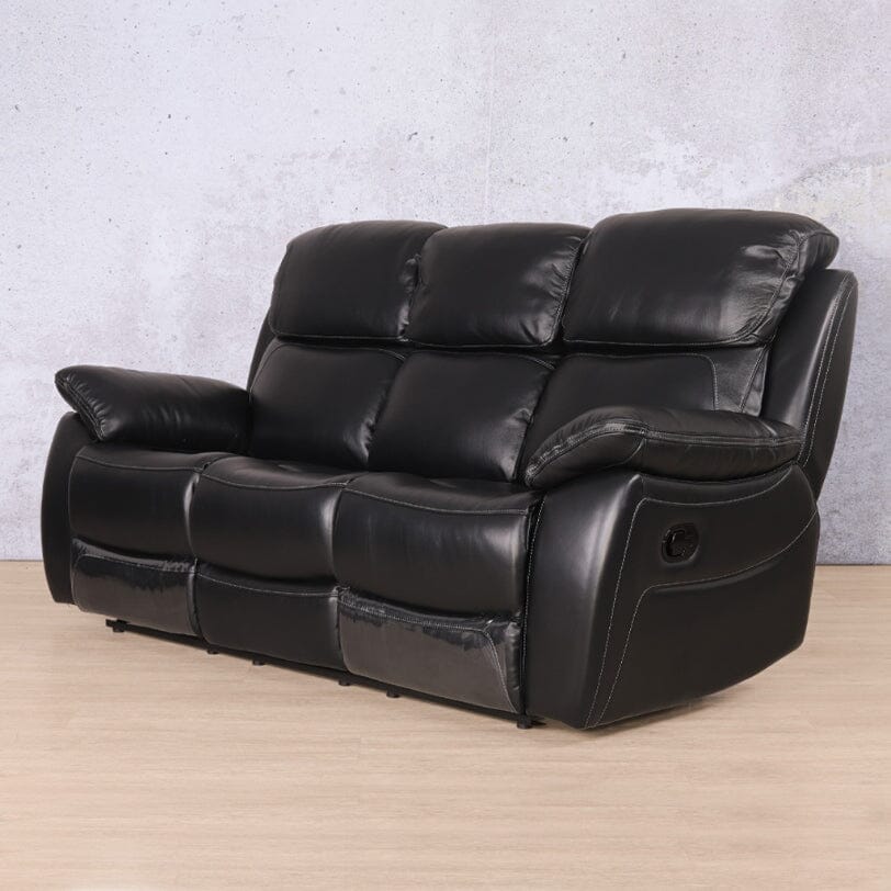 Capri 3 Seater Leather Recliner Leather Recliner Leather Gallery Black