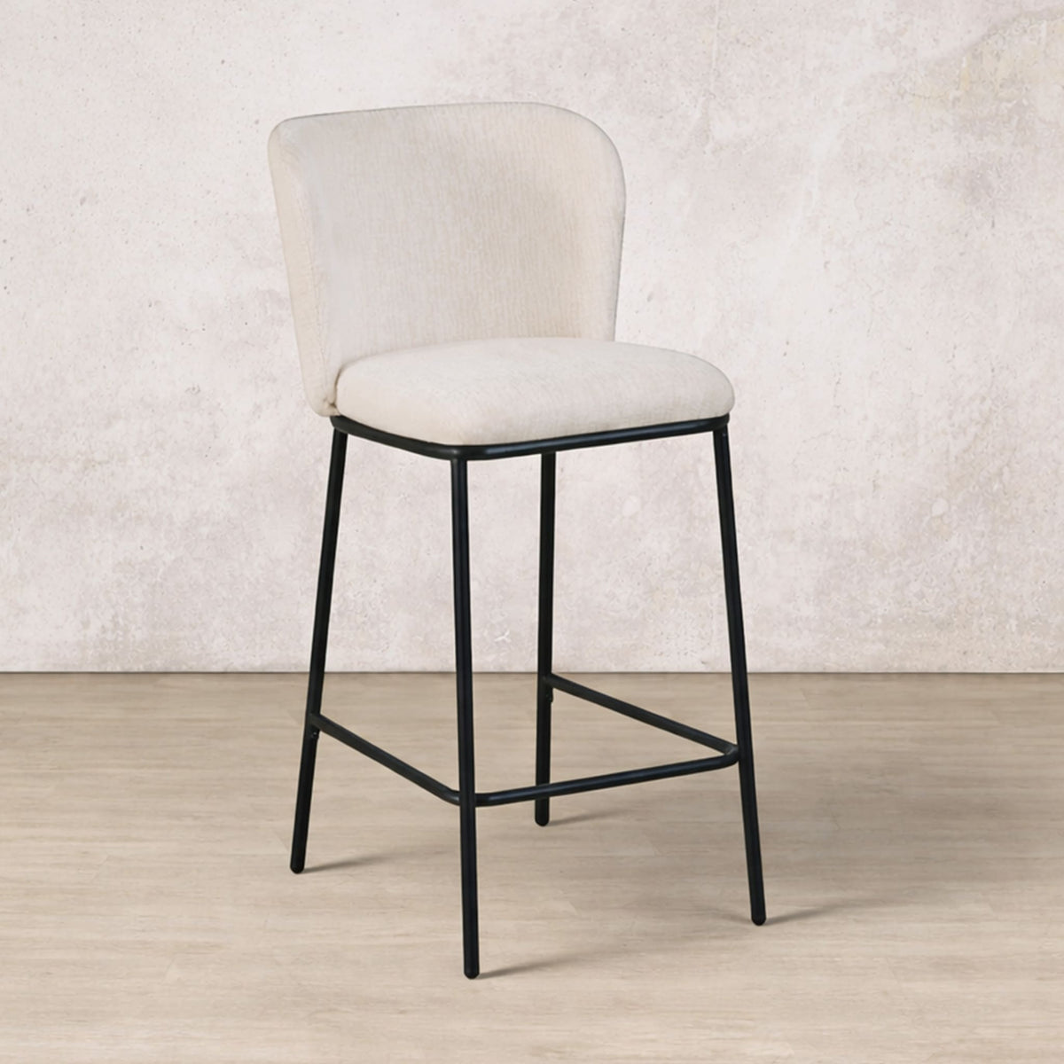 Angle view of Carl Fabric Bar Chair | Bar chair, bar stools for sale, barstool, dining chair, stools