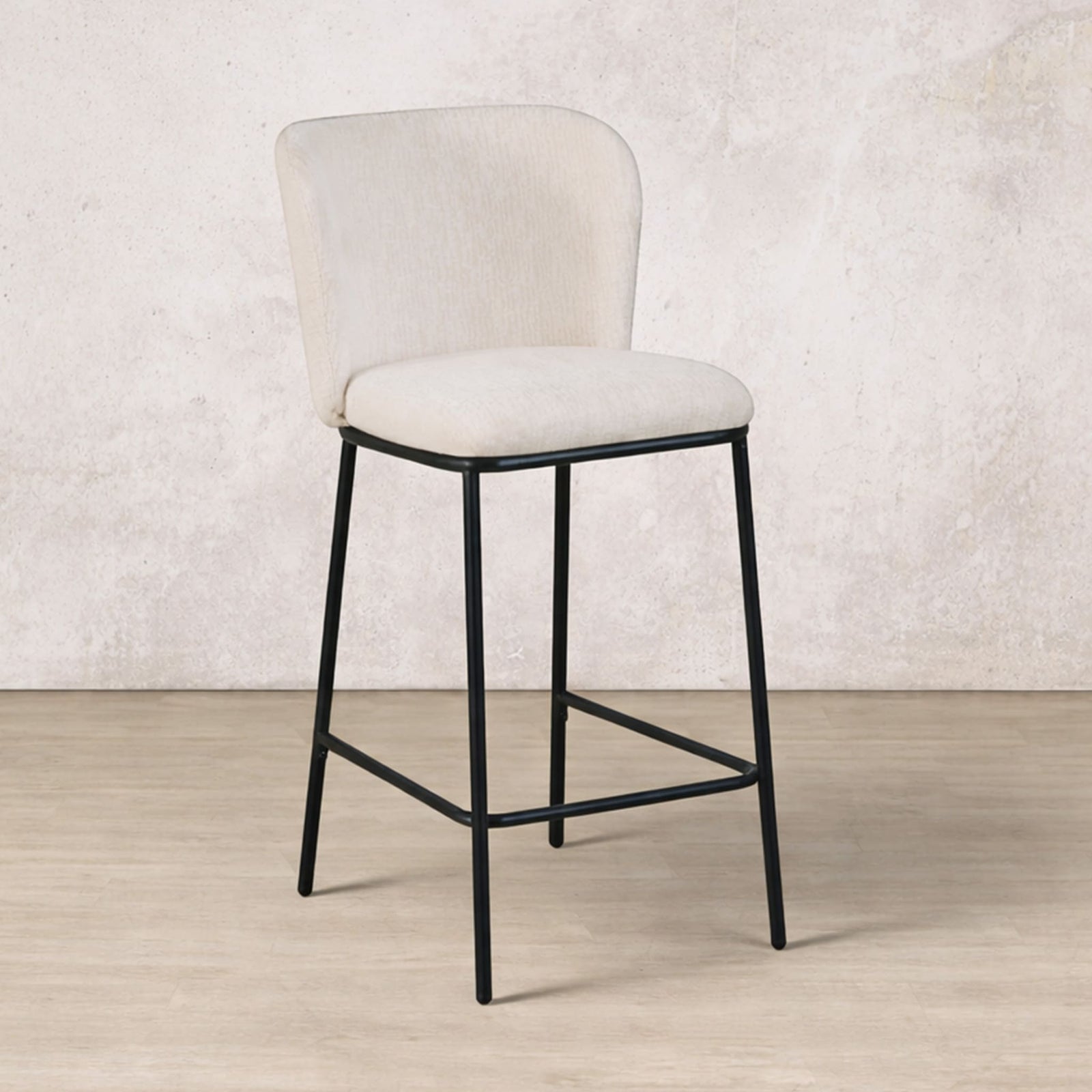 Angle view of Carl Fabric Bar Chair | Bar chair, bar stools for sale, barstool, dining chair, stools