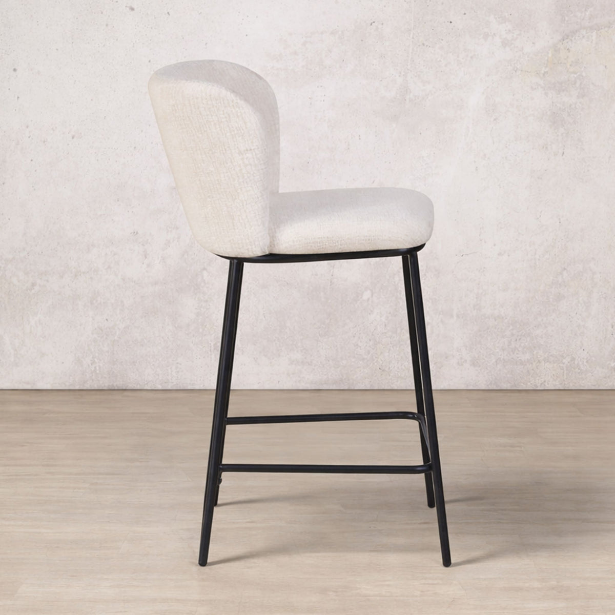 Side view of Carl Fabric Bar Chair | Bar chairs, bar chairs for sale, barstool, dining chair, bar stools and chairs, chairs 