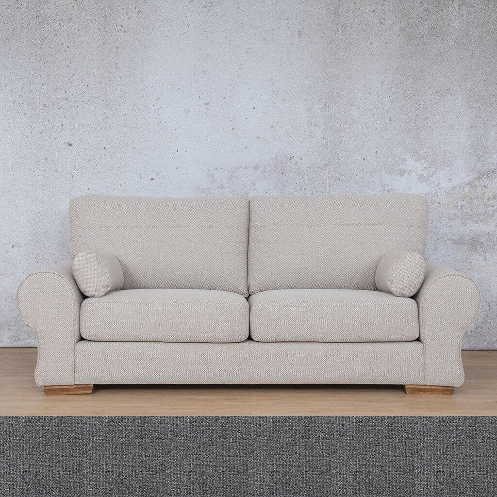 Carolina 3 Seater Fabric Sofa Leather Sofa Leather Gallery Silver Charm 