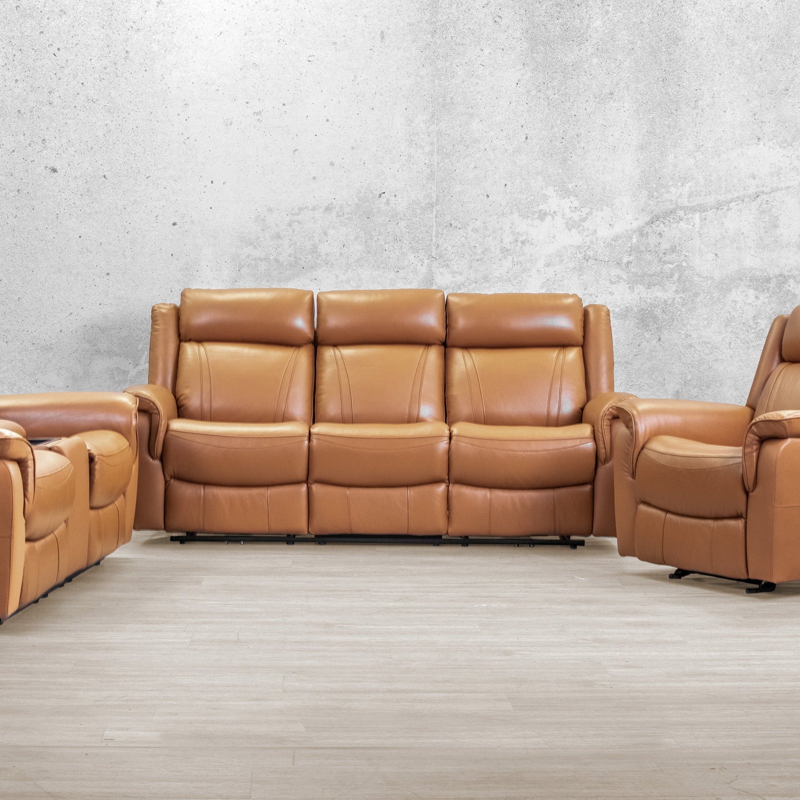 carter 3 2 1 Hometheatre Leather Recliner Suite Tan
