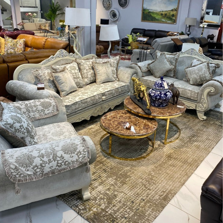 Chanelle 3+2+1 Fabric couches | Leather Gallery | Warehouse Clearance