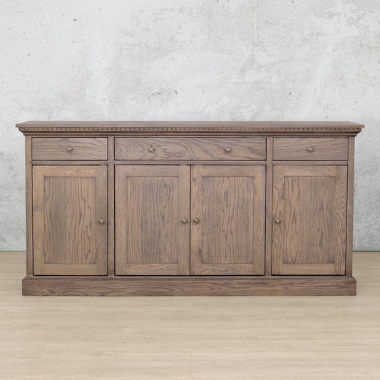 Charleston Sideboard - Antique Dark Oak Side Board Leather Gallery