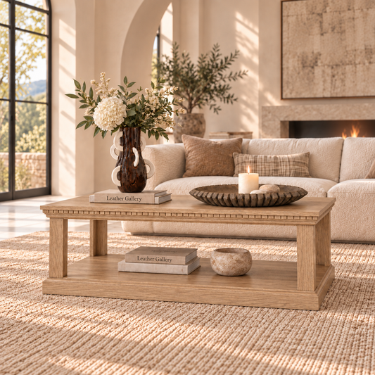 Charleston Coffee Table - 1200 - Antique Natural Oak - Antique Natural Oak - Coffee Table
