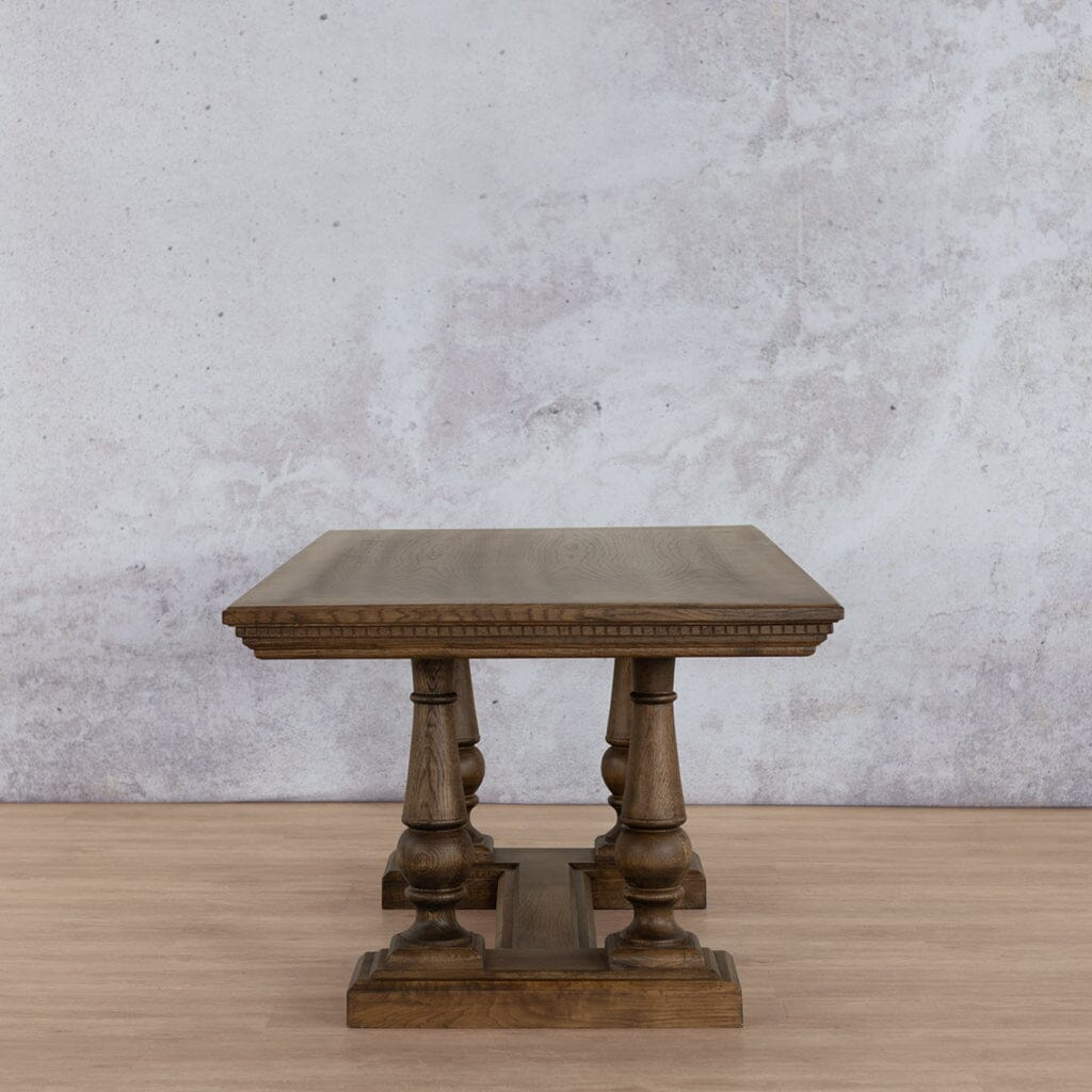 Charlotte Fluted Wood Dining Table - 1.9M / 6 Seater Dining Table Leather Gallery Antique dark  oak