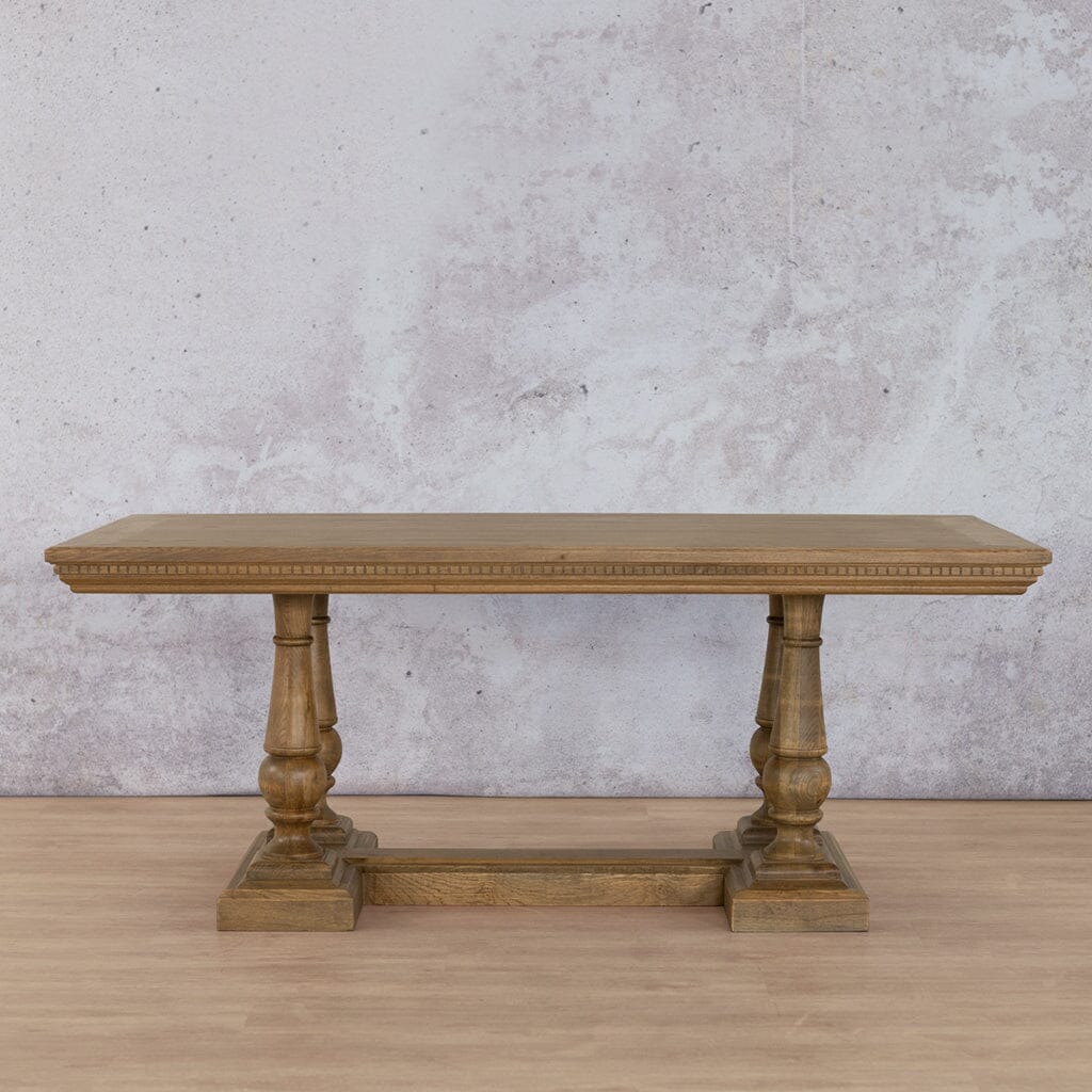 Charlotte Fluted Wood Dining Table - 1.9M / 6 Seater Dining Table Leather Gallery Antique Natural Oak 