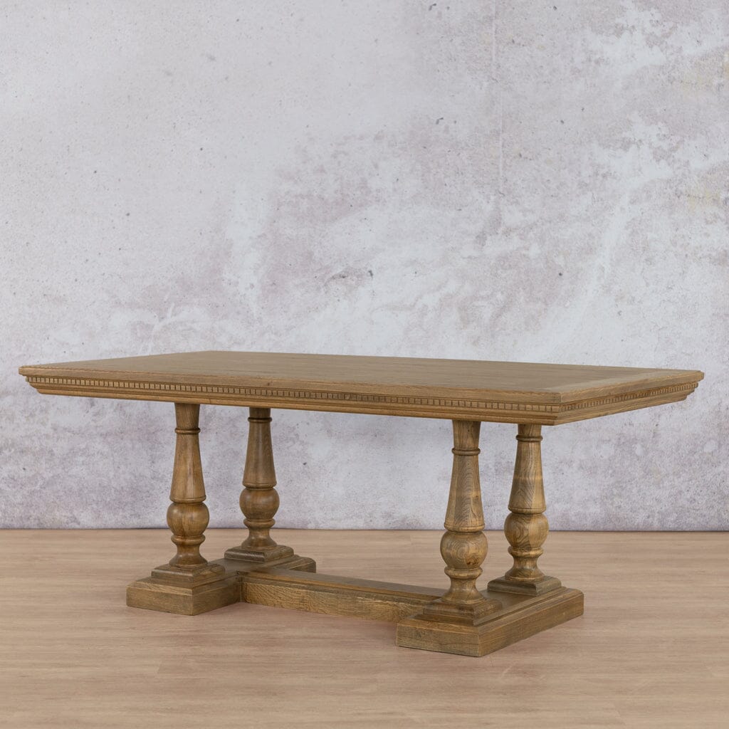 Charlotte Fluted Wood Dining Table - 2.4M / 8 or 10 Seater Dining Table Leather Gallery-antique-natural-oak