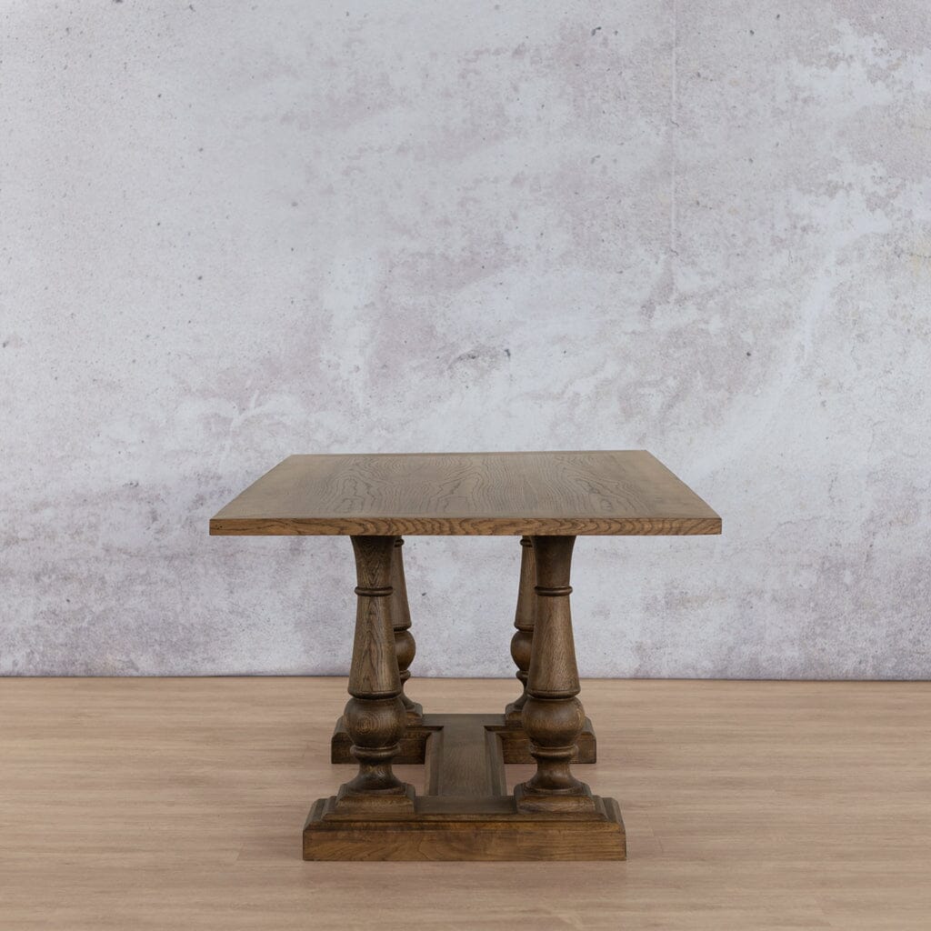 Charlotte Wood Dining Table - 1.9M / 6 Seater Dining Table Leather Gallery antique dark oak