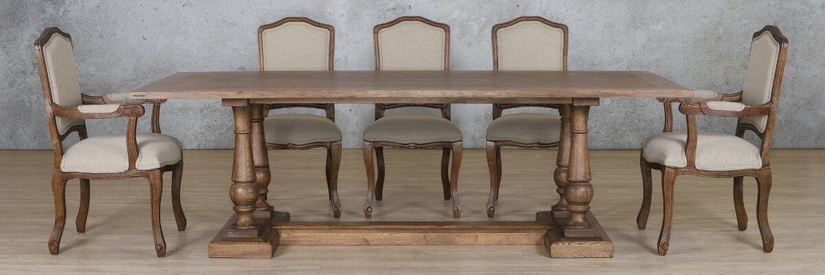 Charlotte Wood Top & Duke 8 Seater Dining Set Dining room set Leather Gallery 