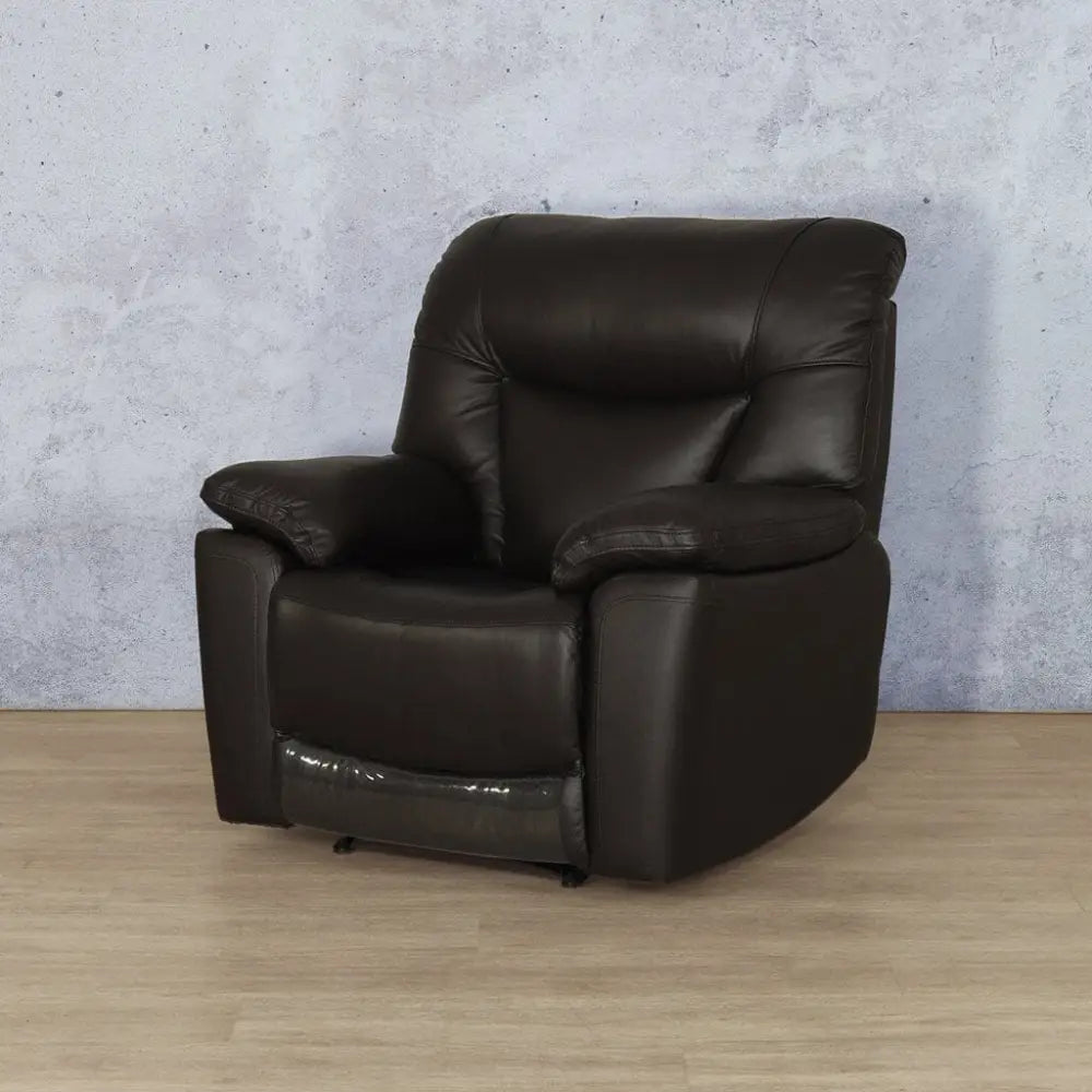 Chester 1 Seater Leather Recliner Chair - Leather Recliner Choc